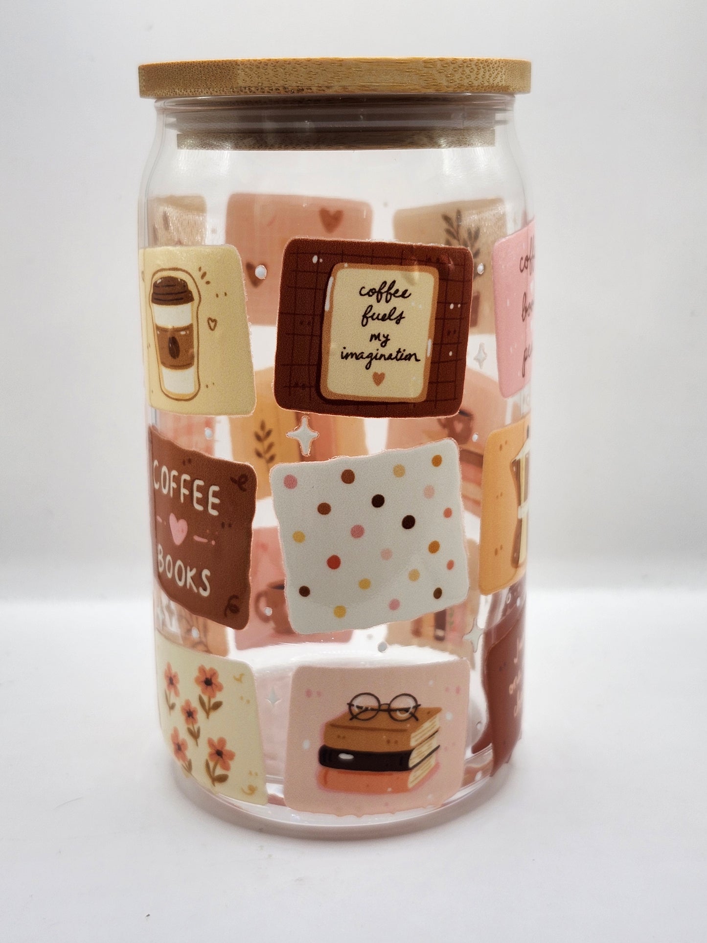 Coffee Lover Patchwork Glass Cup