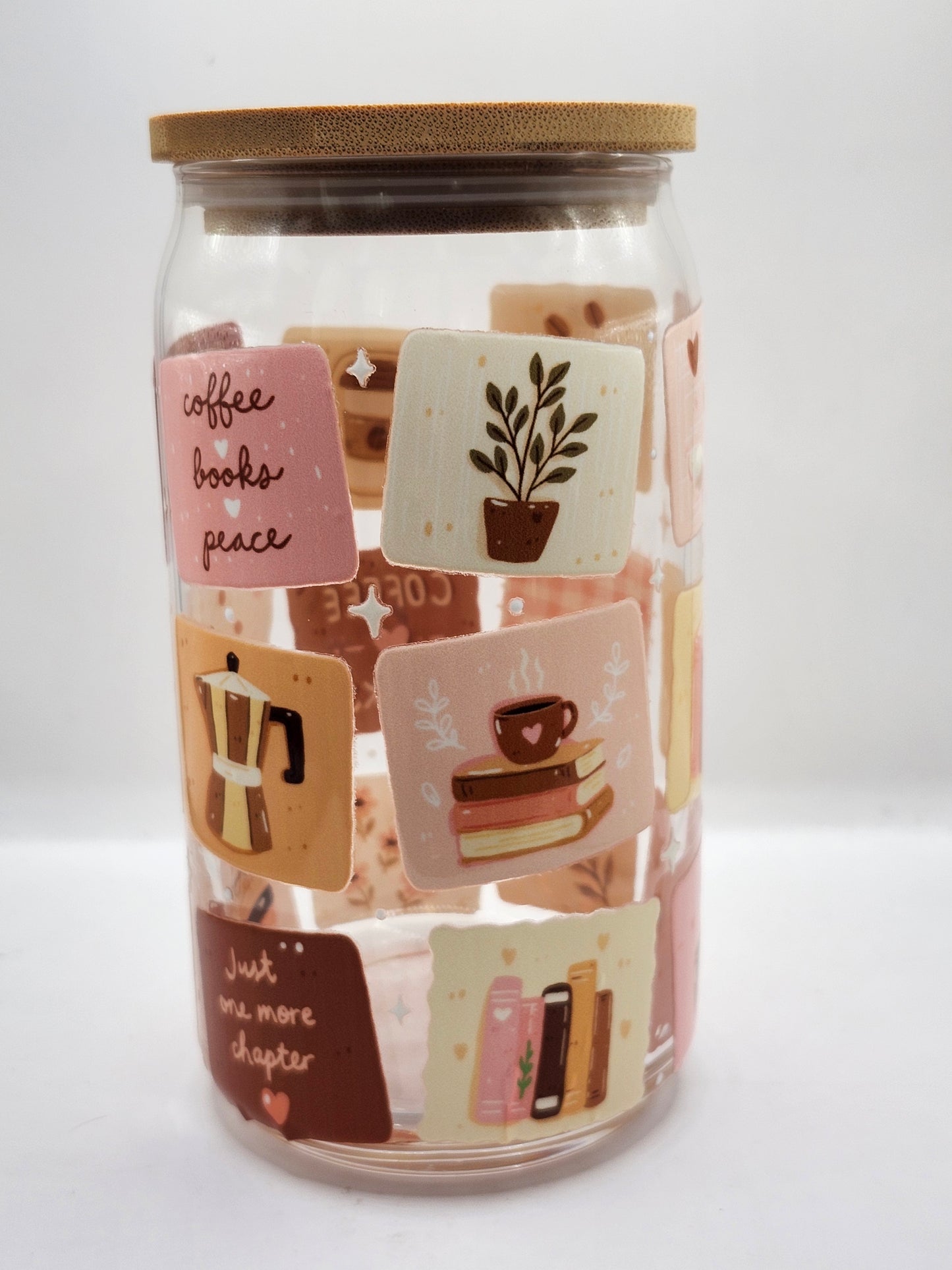 Coffee Lover Patchwork Glass Cup