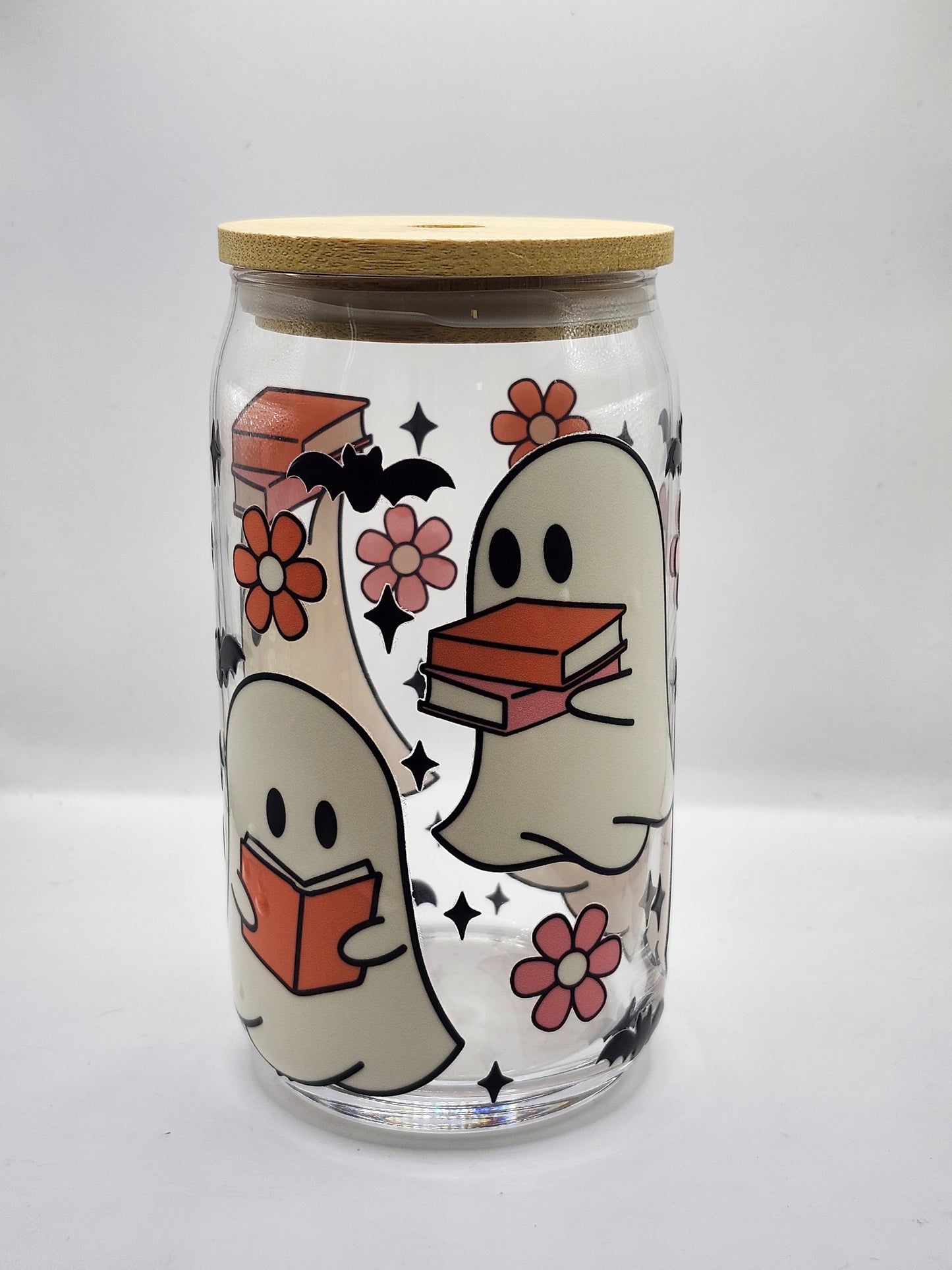 Bookish Ghost Glass Cup