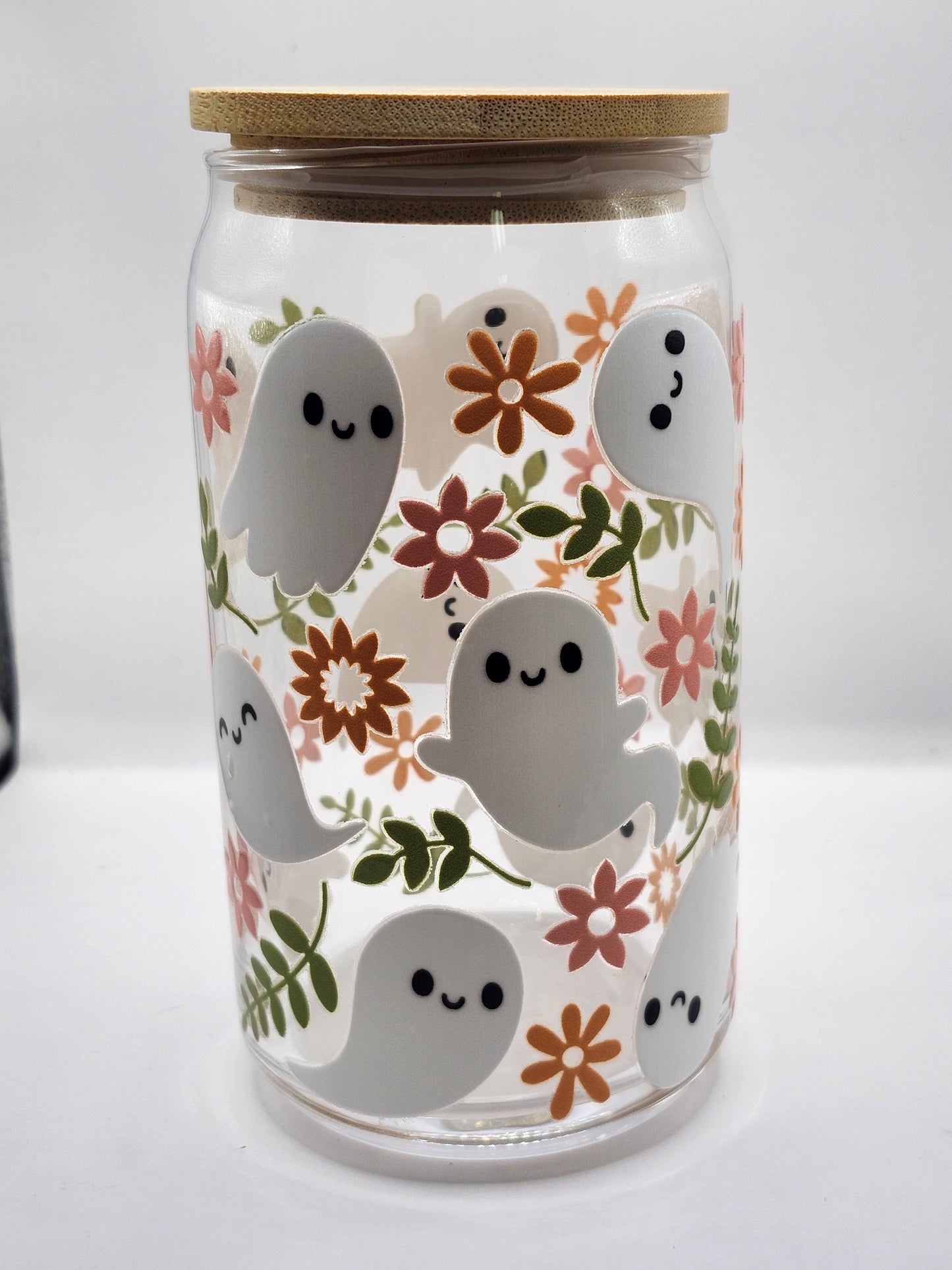 Cute Flower Ghost Glass Cup