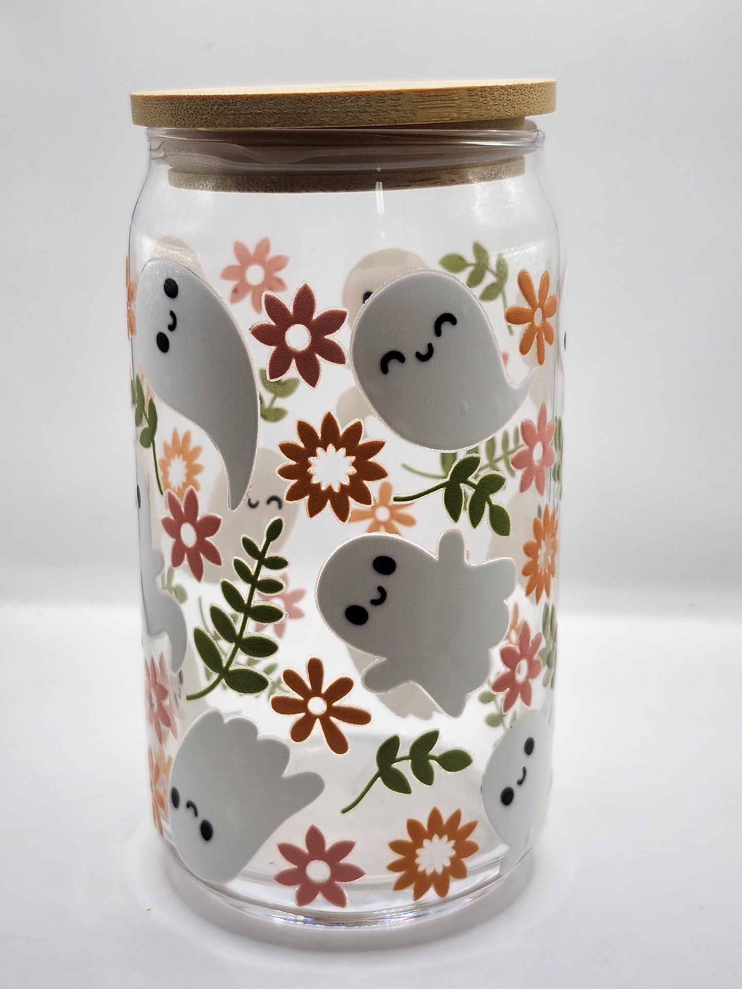 Cute Flower Ghost Glass Cup