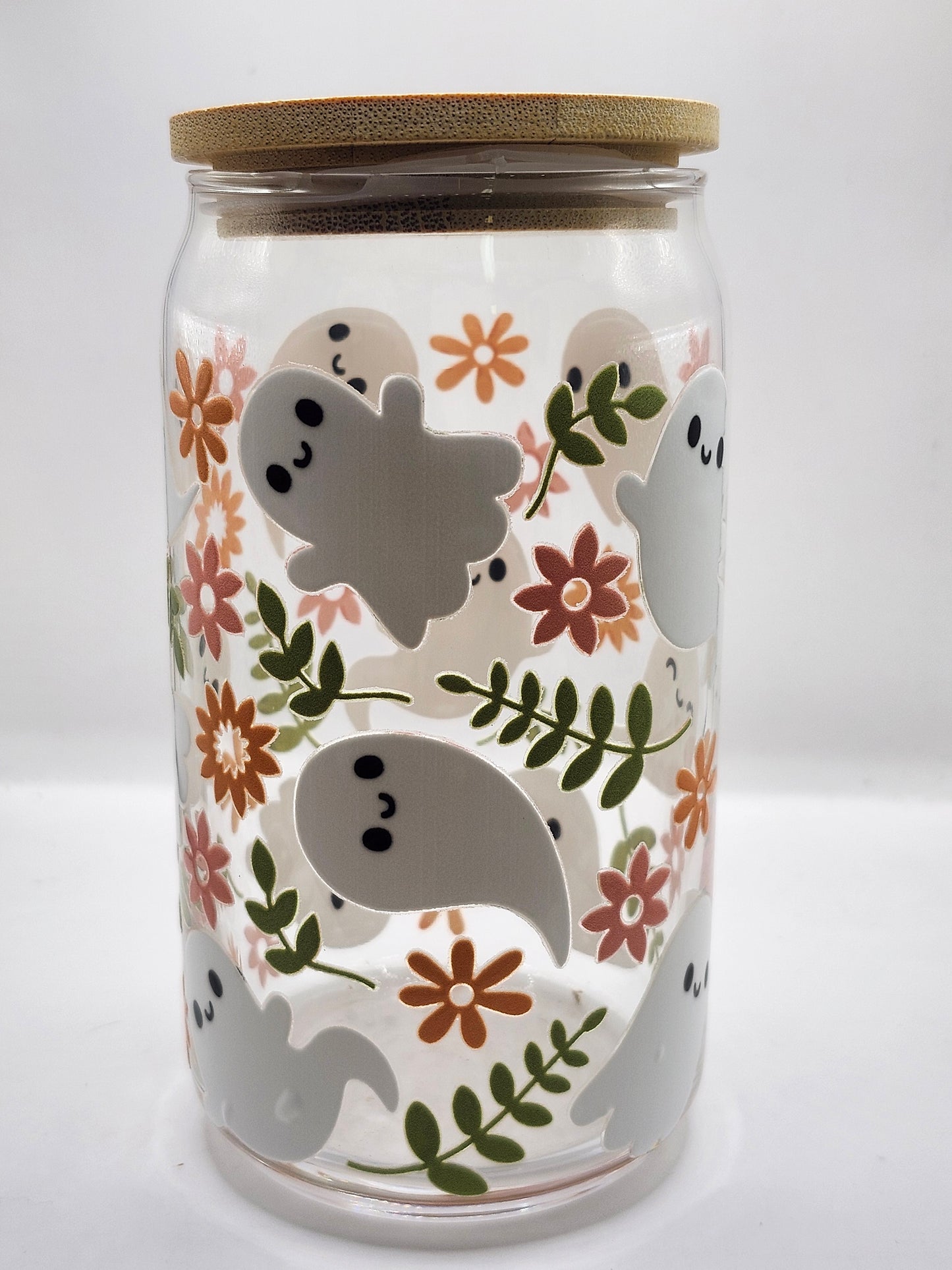 Cute Flower Ghost Glass Cup