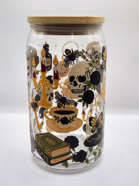 Dark Academia Glass Cup
