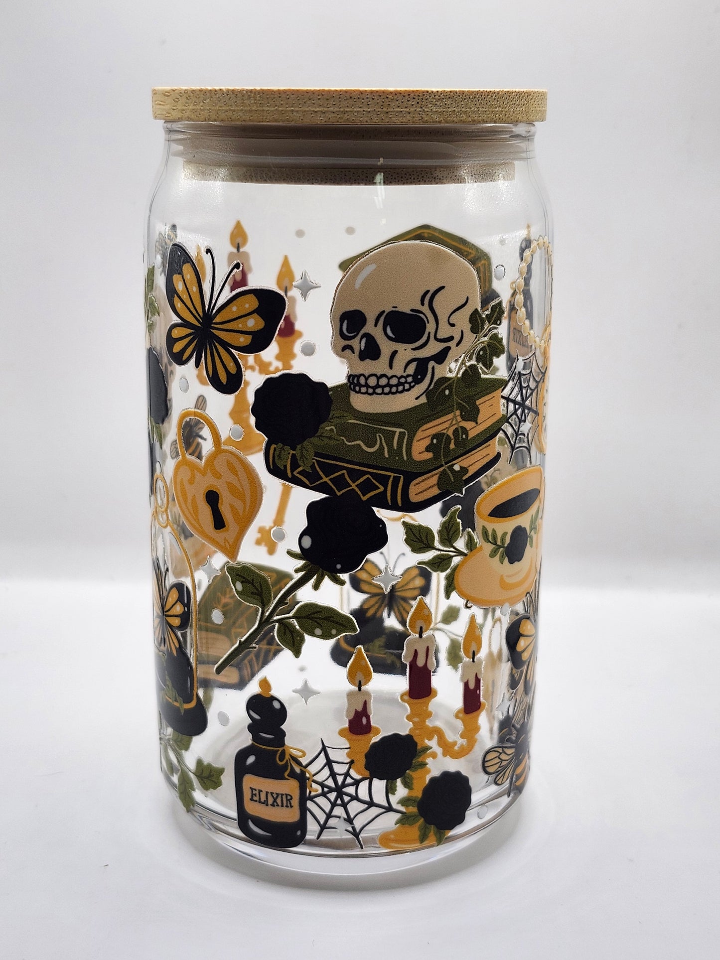 Dark Academia Glass Cup