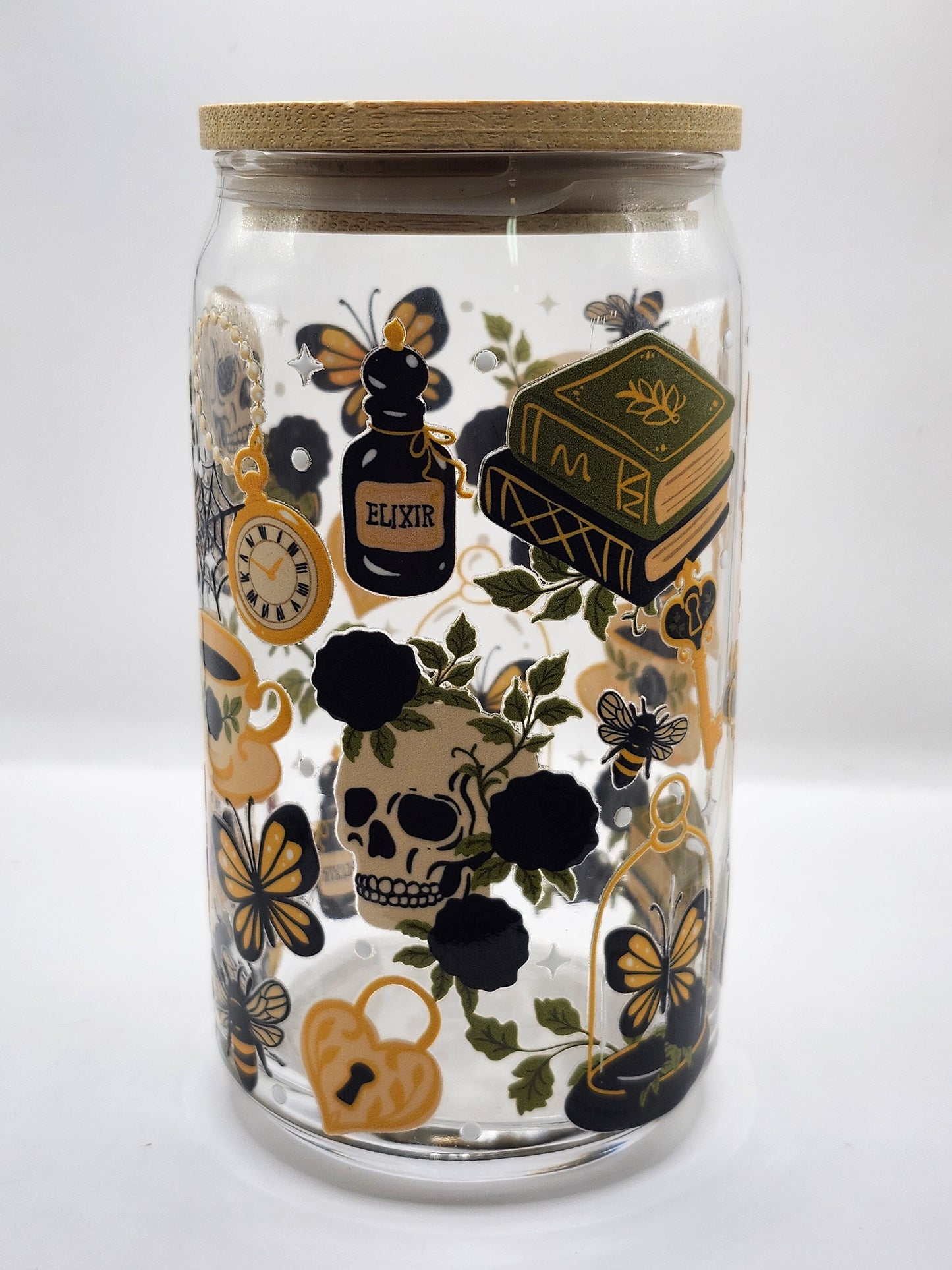 Dark Academia Glass Cup