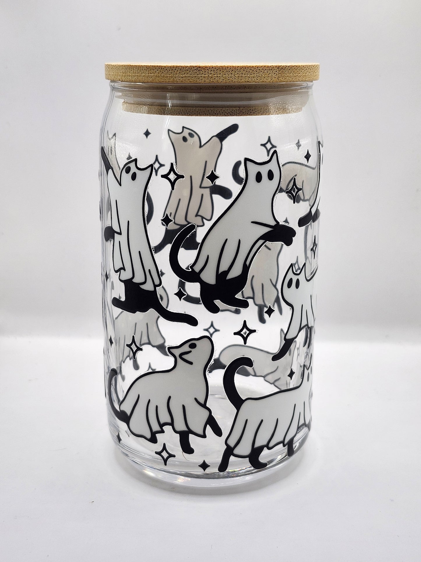 Cat Ghost Glass Cup