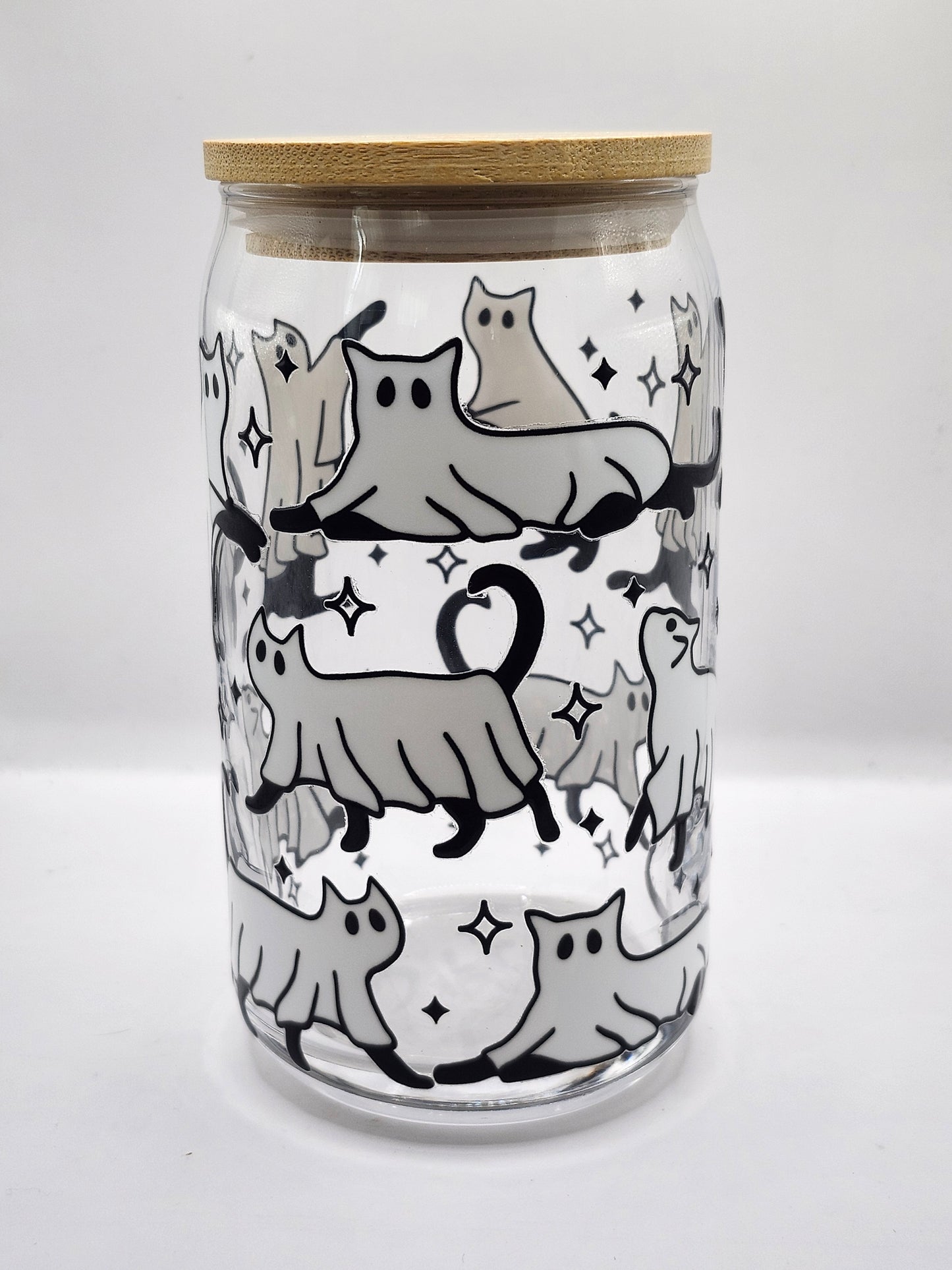 Cat Ghost Glass Cup