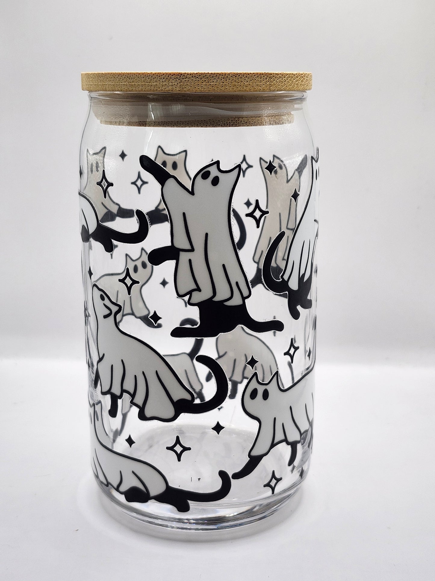 Cat Ghost Glass Cup