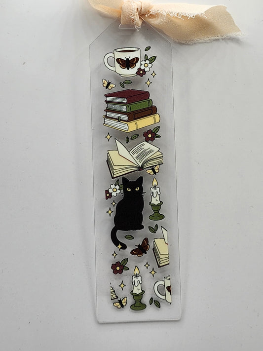 Cat Dark Academia Bookmark